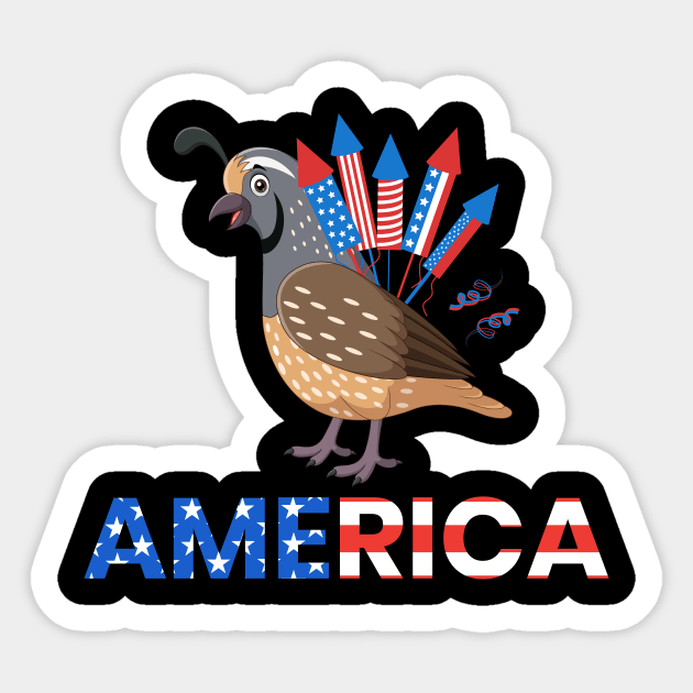 Quail Fireworks Quail America Sticker by Lakeside Quail